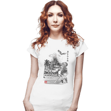 Load image into Gallery viewer, Shirts Fitted Shirts, Woman / Small / White Link's Awakening Sumi-e
