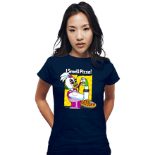 Load image into Gallery viewer, Secret_Shirts Fitted Shirts, Woman / Small / Navy I Smell Pizza