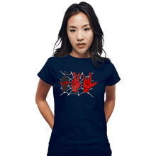 Load image into Gallery viewer, Daily_Deal_Shirts Fitted Shirts, Woman / Small / Navy Spider 1, Spider 2, Spider 3
