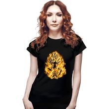 Load image into Gallery viewer, Shirts Fitted Shirts, Woman / Small / Black Golden Saiyan Rose