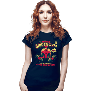 Daily_Deal_Shirts Fitted Shirts, Woman / Small / Navy The Amazing Spider-Gym