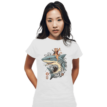 Load image into Gallery viewer, Daily_Deal_Shirts Fitted Shirts, Woman / Small / White Shark Catana
