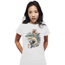 Load image into Gallery viewer, Daily_Deal_Shirts Fitted Shirts, Woman / Small / White Shark Catana