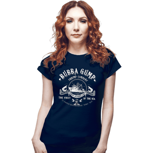 Daily_Deal_Shirts Fitted Shirts, Woman / Small / Navy Bubba Gump Shrimp Company