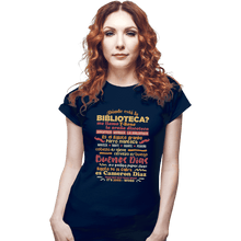 Load image into Gallery viewer, Shirts Fitted Shirts, Woman / Small / Navy The Bibliotecas Rap