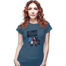 Load image into Gallery viewer, Shirts Fitted Shirts, Woman / Small / Indigo Blue School Of Villains