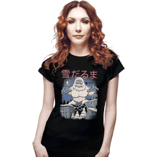 Load image into Gallery viewer, Shirts Fitted Shirts, Woman / Small / Black Kaiju Snowman