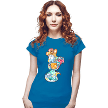 Load image into Gallery viewer, Shirts Fitted Shirts, Woman / Small / Sapphire Magical Silhouettes - Cheshire Cat