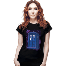 Load image into Gallery viewer, Daily_Deal_Shirts Fitted Shirts, Woman / Small / Black Pixel Tardis