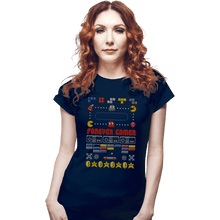 Load image into Gallery viewer, Shirts Fitted Shirts, Woman / Small / Navy A Very Gamer Christmas