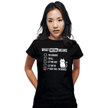 Load image into Gallery viewer, Secret_Shirts Fitted Shirts, Woman / Small / Black Meows Decoded