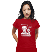 Load image into Gallery viewer, Daily_Deal_Shirts Fitted Shirts, Woman / Small / Red Planetary Pizza