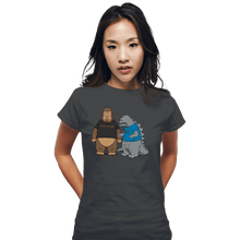 Load image into Gallery viewer, Daily_Deal_Shirts Fitted Shirts, Woman / Small / Charcoal Stupid Kaijus!
