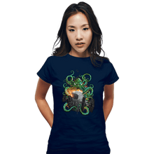 Load image into Gallery viewer, Shirts Fitted Shirts, Woman / Small / Navy Cthulhu Strikes Back