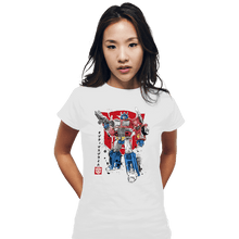 Load image into Gallery viewer, Daily_Deal_Shirts Fitted Shirts, Woman / Small / White Prime Sumi-E