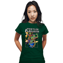 Load image into Gallery viewer, Daily_Deal_Shirts Fitted Shirts, Woman / Small / Irish Green Turtles & Dragons