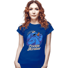 Load image into Gallery viewer, Daily_Deal_Shirts Fitted Shirts, Woman / Small / Royal Blue Cookie Monster Doll