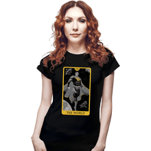 Load image into Gallery viewer, Daily_Deal_Shirts Fitted Shirts, Woman / Small / Black JL Tarot - The World