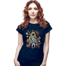Load image into Gallery viewer, Shirts Fitted Shirts, Woman / Small / Navy Wonderland Girl