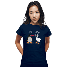 Load image into Gallery viewer, Shirts Fitted Shirts, Woman / Small / Navy Hoot Honk
