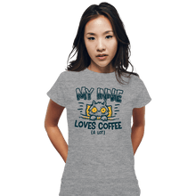 Load image into Gallery viewer, Daily_Deal_Shirts Fitted Shirts, Woman / Small / Sports Grey Innie Loves Coffee