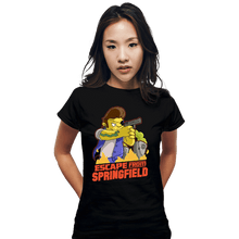 Load image into Gallery viewer, Daily_Deal_Shirts Fitted Shirts, Woman / Small / Black Escape From Springfield