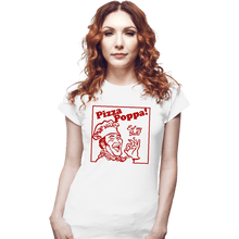 Load image into Gallery viewer, Daily_Deal_Shirts Fitted Shirts, Woman / Small / White Eat My Pizza Balls