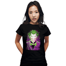 Load image into Gallery viewer, Daily_Deal_Shirts Fitted Shirts, Woman / Small / Black Glitch Joker