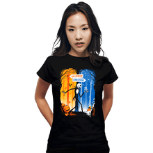 Load image into Gallery viewer, Daily_Deal_Shirts Fitted Shirts, Woman / Small / Black Two Worlds!
