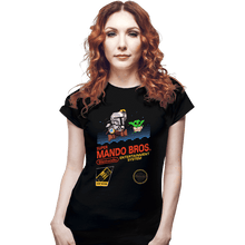 Load image into Gallery viewer, Daily_Deal_Shirts Fitted Shirts, Woman / Small / Black Super Mando Bros