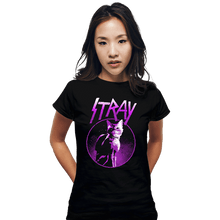 Load image into Gallery viewer, Daily_Deal_Shirts Fitted Shirts, Woman / Small / Black Neon Cat