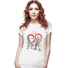 Load image into Gallery viewer, Shirts Fitted Shirts, Woman / Small / White Kingdom Sumi-e