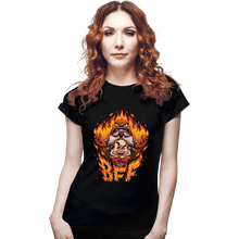 Load image into Gallery viewer, Daily_Deal_Shirts Fitted Shirts, Woman / Small / Black Angry Friends