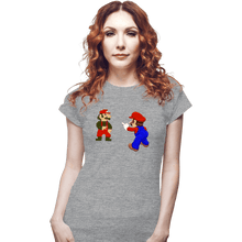 Load image into Gallery viewer, Shirts Fitted Shirts, Woman / Small / Sports Grey Mario Spider-Meme