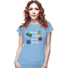 Load image into Gallery viewer, Secret_Shirts Fitted Shirts, Woman / Small / Powder Blue Seuss Dice