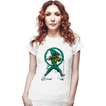 Load image into Gallery viewer, Daily_Deal_Shirts Fitted Shirts, Woman / Small / White Green Ranger Sumi-e