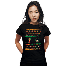 Load image into Gallery viewer, Shirts Fitted Shirts, Woman / Small / Black We Wish You A Metroid Christmas