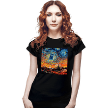 Load image into Gallery viewer, Shirts Fitted Shirts, Woman / Small / Black Van Gogh Never Saw Gallifrey