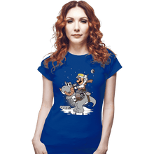 Load image into Gallery viewer, Shirts Fitted Shirts, Woman / Small / Royal Blue Mario Strikes Back
