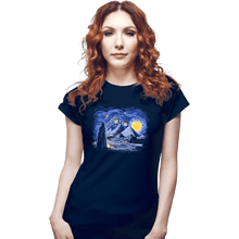 Load image into Gallery viewer, Daily_Deal_Shirts Fitted Shirts, Woman / Small / Navy Starry Night