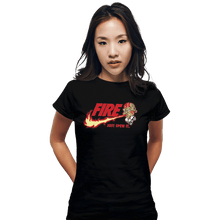 Load image into Gallery viewer, Shirts Fitted Shirts, Woman / Small / Black Yoga Flame