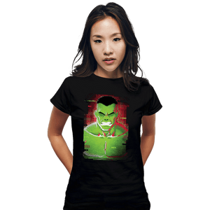 Shirts Fitted Shirts, Woman / Small / Black Glitch Hulk