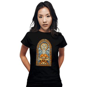 Shirts Fitted Shirts, Woman / Small / Black Stained Glass Aang