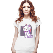 Load image into Gallery viewer, Daily_Deal_Shirts Fitted Shirts, Woman / Small / White Vain Cat