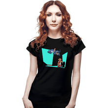 Load image into Gallery viewer, Secret_Shirts Fitted Shirts, Woman / Small / Black Alien And Girl
