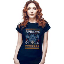 Load image into Gallery viewer, Shirts Fitted Shirts, Woman / Small / Navy Super Xmas