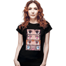 Load image into Gallery viewer, Shirts Fitted Shirts, Woman / Small / Black Demon Eyes