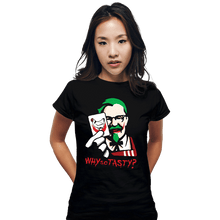 Load image into Gallery viewer, Daily_Deal_Shirts Fitted Shirts, Woman / Small / Black Why So Tasty?