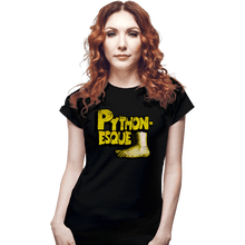 Load image into Gallery viewer, Shirts Fitted Shirts, Woman / Small / Black Pythonesque