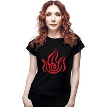 Load image into Gallery viewer, Shirts Fitted Shirts, Woman / Small / Black Fire